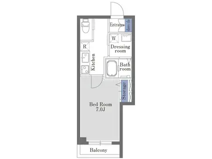 クレインレジデンス世田谷(1K/2階)の間取り写真