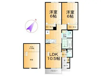 ファーストタイム(2SLDK/1階)の間取り写真