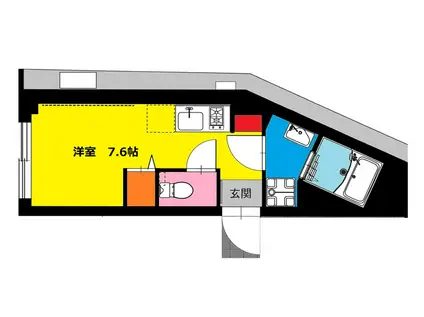 B CASA 吉野町(ワンルーム/2階)の間取り写真