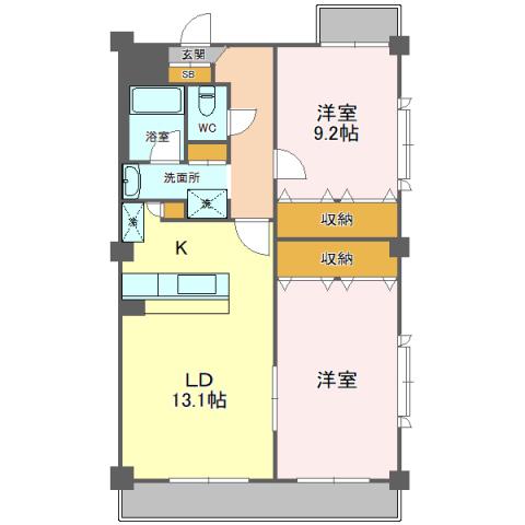 エスペラール中田(3LDK/6階)の間取り写真