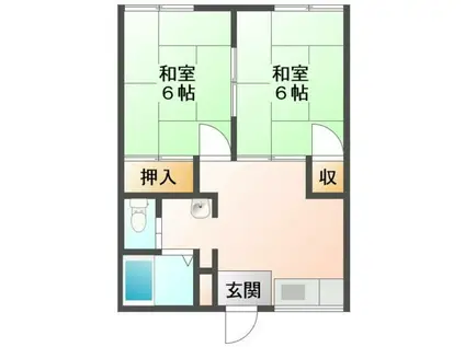 メゾン木村(2DK/1階)の間取り写真