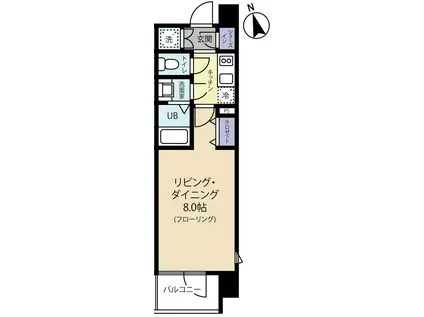 ピア麻布II(1K/4階)の間取り写真