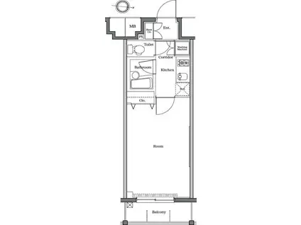 RASIS大山山手通(1K/7階)の間取り写真