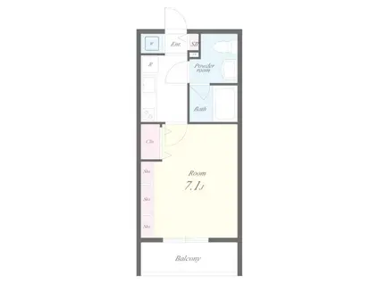 アールコート早稲田(1K/3階)の間取り写真