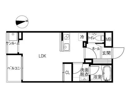 WARD VILLAGE(ワンルーム/7階)の間取り写真