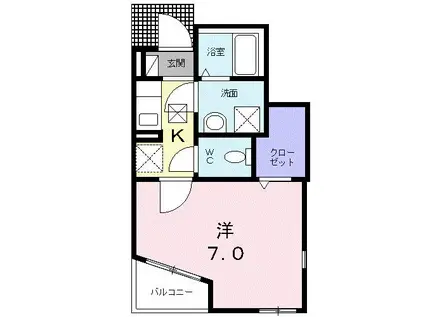 メゾン ひまわり(1K/1階)の間取り写真