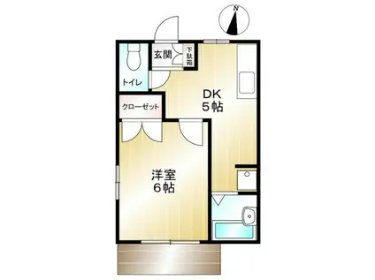 ミントハウス(1DK/1階)の間取り写真