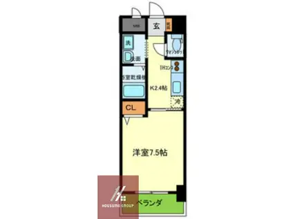 パウゼ大手前(1K/9階)の間取り写真