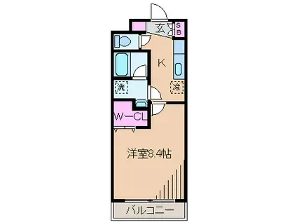 ルミエール(1K/1階)の間取り写真