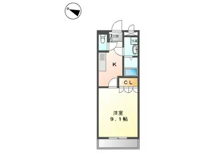 シンフォニー田園(1K/1階)の間取り写真