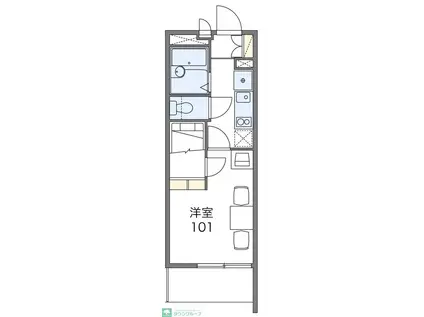 レオパレスレイルウェイヒルズ(1K/2階)の間取り写真