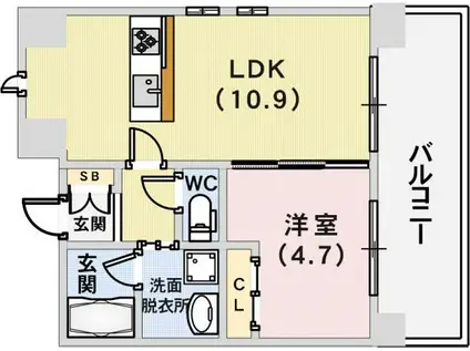 OTOWA神戸元町(1LDK/12階)の間取り写真