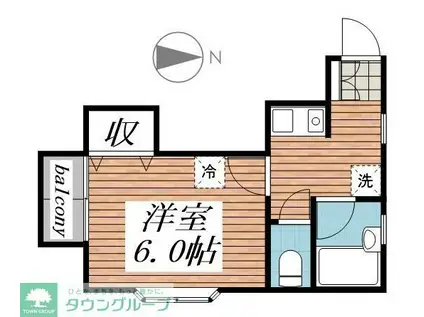 クレールハイツ(1K/2階)の間取り写真