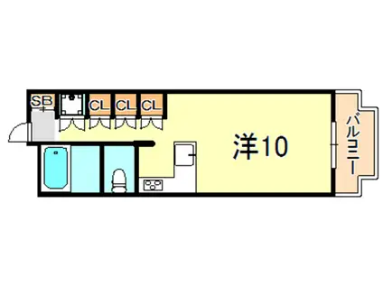 ラターブル西神戸(ワンルーム/3階)の間取り写真