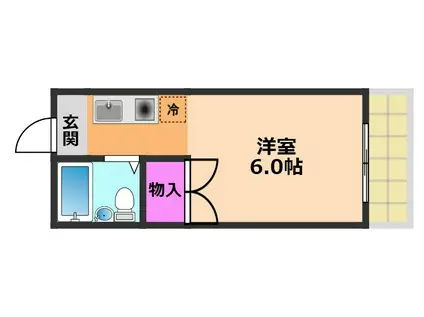 クローバーMオザキ(1K/3階)の間取り写真