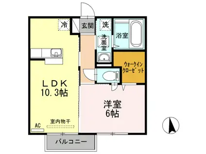 アガパンサス(1LDK/2階)の間取り写真