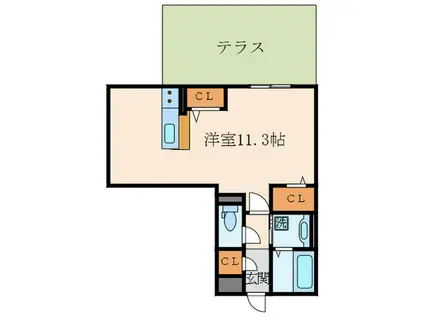 カピラII(ワンルーム/1階)の間取り写真