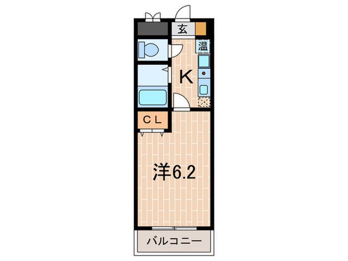 レーク魚住(1K/3階)の間取り写真