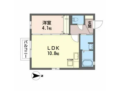 ファビュラス I(1LDK/1階)の間取り写真