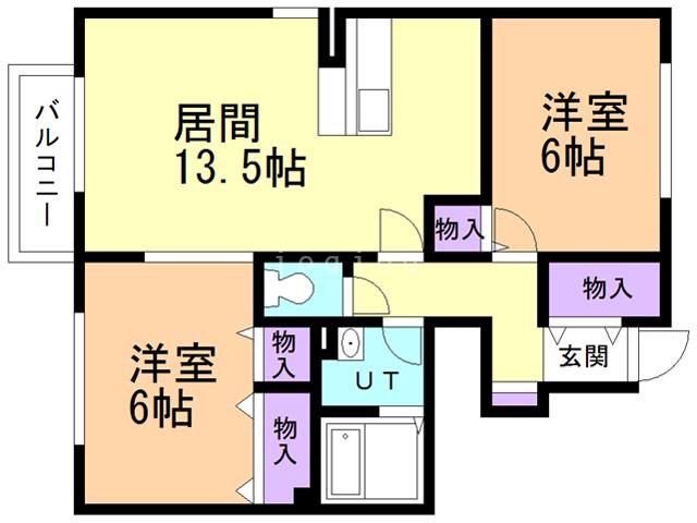 メゾン・ド 大野 A(2LDK/1階)の間取り写真