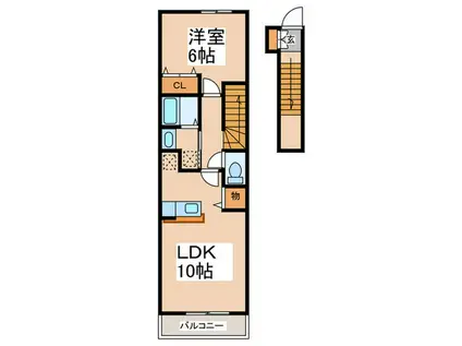 グラン・エトワール(1LDK/2階)の間取り写真