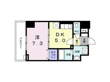 アベリア(1DK/2階)の間取り写真