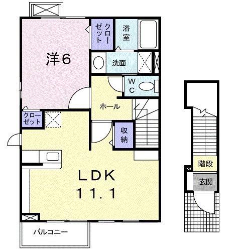  バモス・シバ(1LDK/2階)の間取り写真