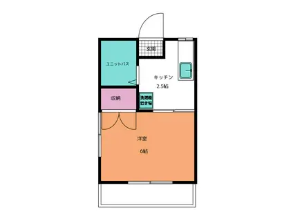エステートピア市川III(1K/2階)の間取り写真