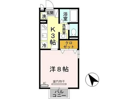 タイガーデン MATSUI(1K/2階)の間取り写真