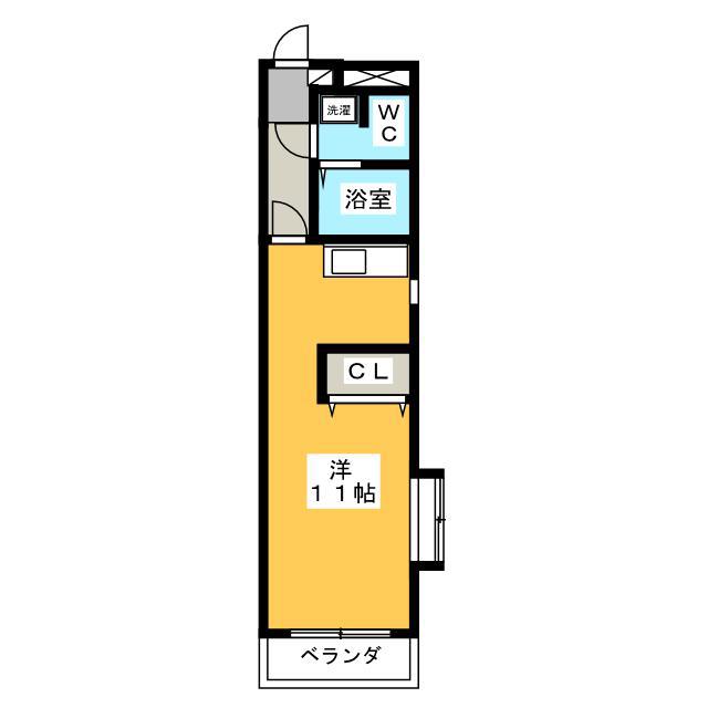 POINT幸(1K/4階)の間取り写真