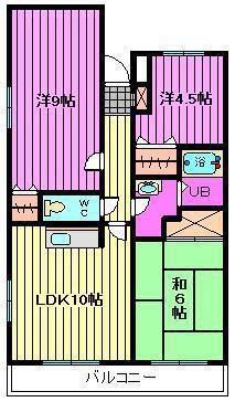 グランパレス弥生(3LDK/2階)の間取り写真