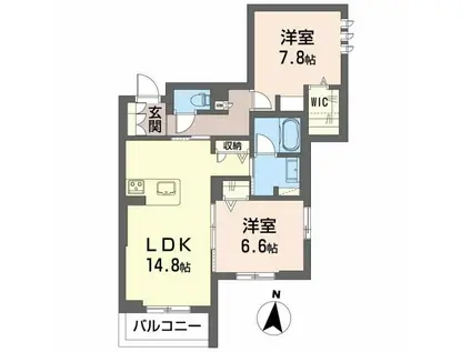 フジスター浜松(2LDK/3階)の間取り写真