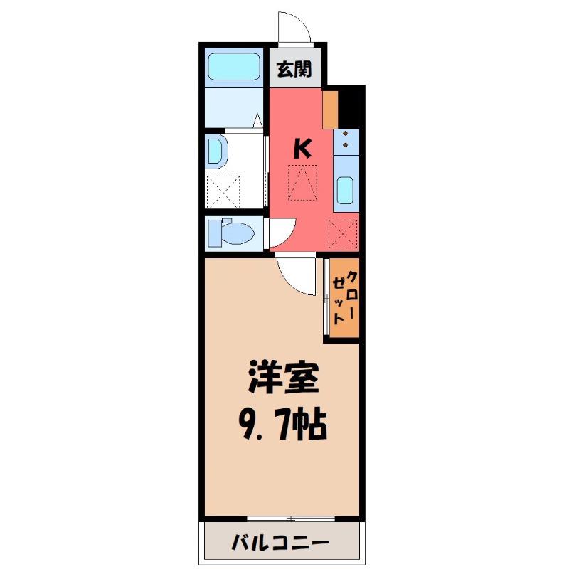 エストレア(1K/2階)の間取り写真