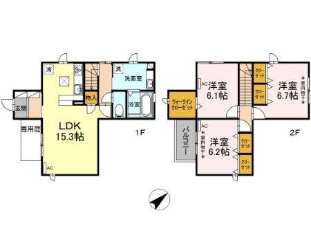 ウエストデール パーク(3LDK/1階)の間取り写真