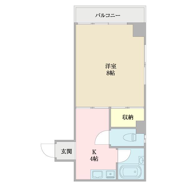 ブルーハイツ(1K/2階)の間取り写真