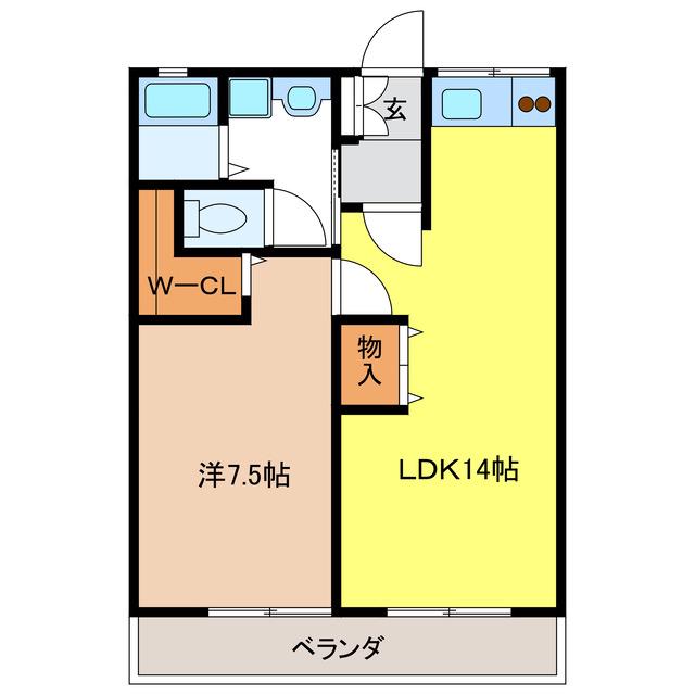 サンテ91(1LDK/2階)の間取り写真