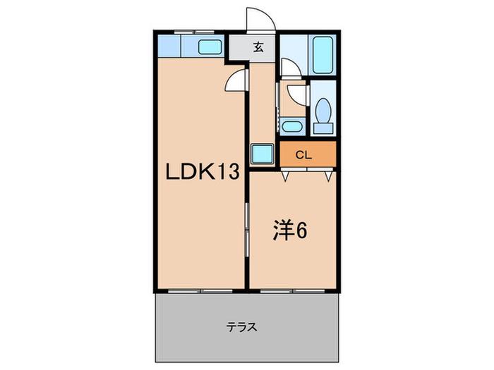 サンハイツドイ(1LDK/1階)の間取り写真