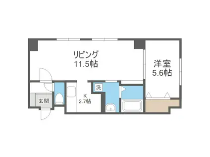 パークヒルズ山鼻(1LDK/5階)の間取り写真