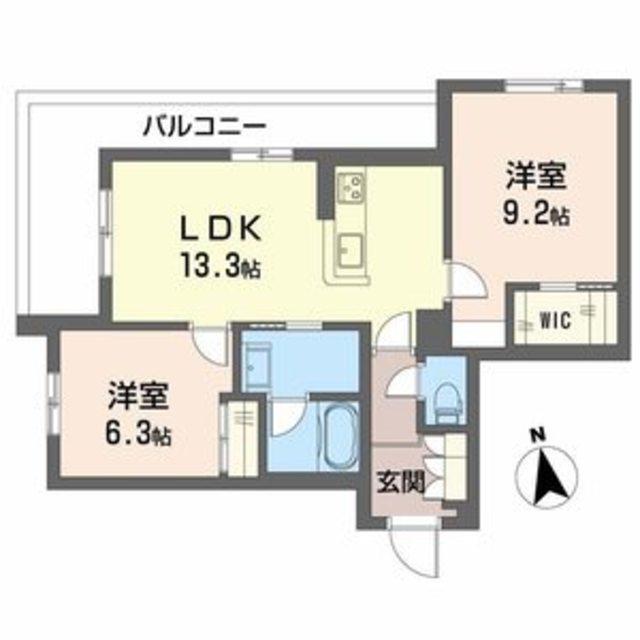 シャーメゾン東雲(2LDK/3階)の間取り写真