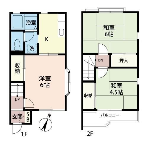 フルールみさと C(3K/1階)の間取り写真