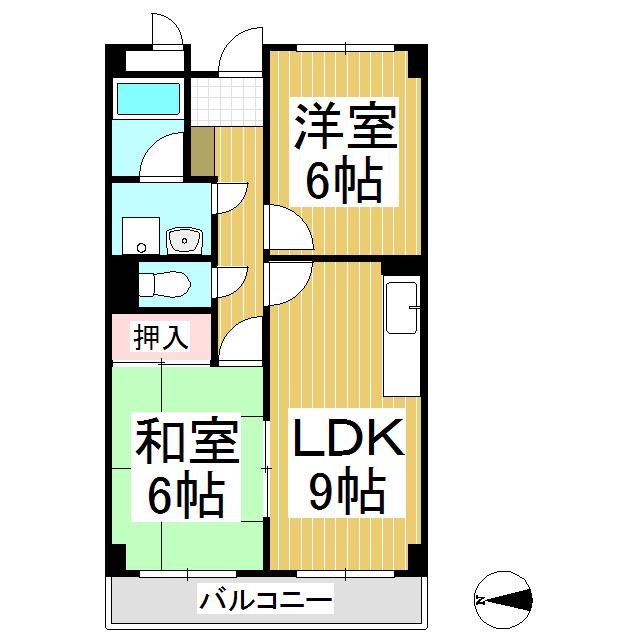 リンピアハピネス(2LDK/3階)の間取り写真