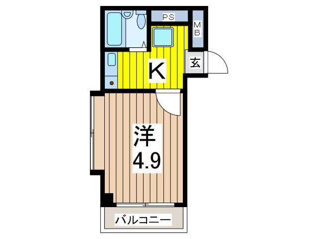 ニッサンビル(1K/4階)の間取り写真