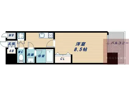 カルム千昇II(1K/3階)の間取り写真