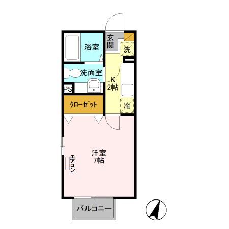 PARTERRE(1K/2階)の間取り写真