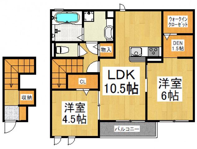 シャインアイリス III(2LDK/2階)の間取り写真