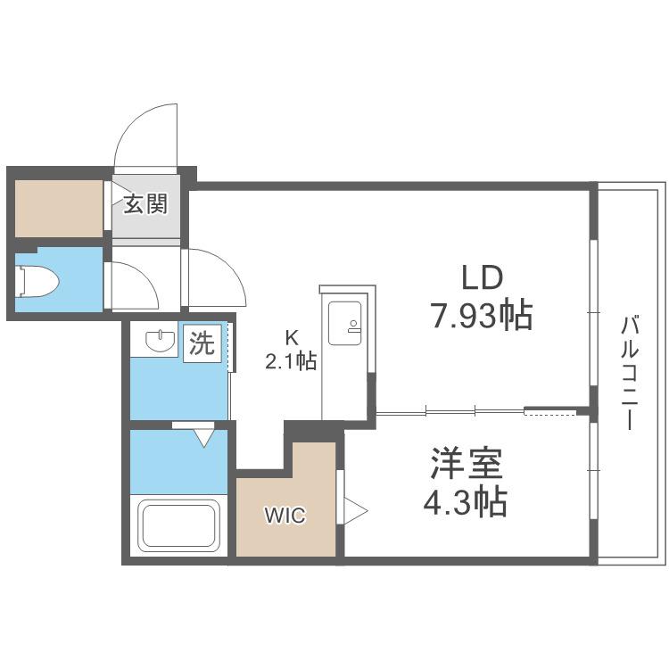 SーRESIDENCE琴似本通AVANTA(1LDK/3階)の間取り写真