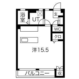 早苗ビル(ワンルーム/1階)の間取り写真