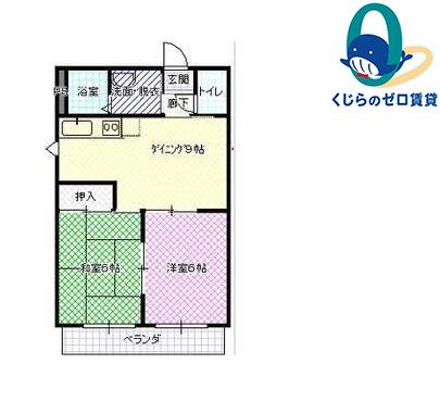 サンシャインII(2DK/2階)の間取り写真
