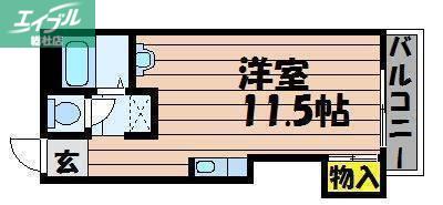 美和ハイツ(1DK/3階)の間取り写真