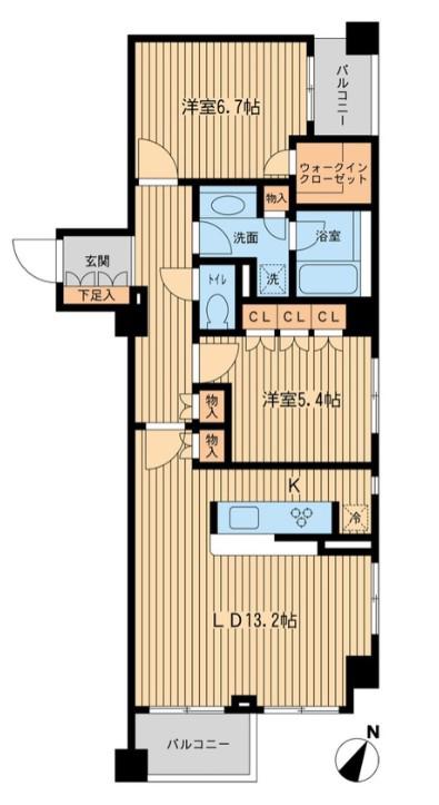 レジデンス三宿(2LDK/3階)の間取り写真